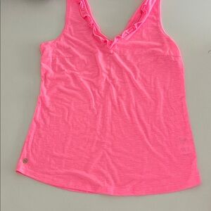Lilly Pulitzer pink ruffle tank top